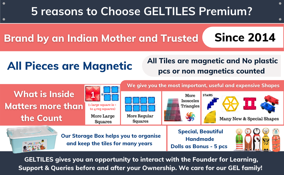 GELTILES Premium 150 PCS Building Magnetic Tiles Open-Ended Educational Toys With Storage Box - Image 4