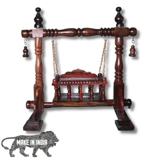 Handcrafted Rose Wood Prayer Jhula (Cradle) Suitable for Prayer Room Decorative/Gift Items/God Idol/Festival/House Warming and Krishna Jayanthi (GWHDC10)