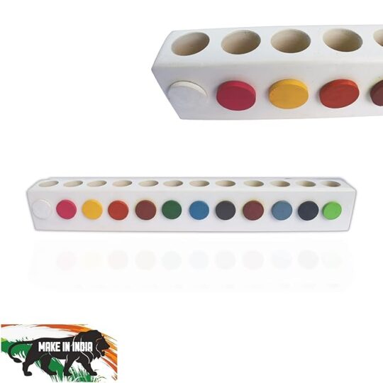 Montessori wooden color pencil, crayon sorting holder with 12 Slots