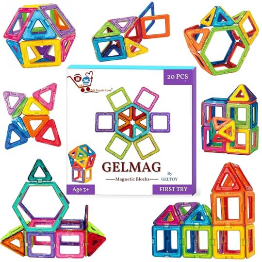 Gelmag 20 Pcs set of Magnetic Building Blocks - Creating Learning Toy
