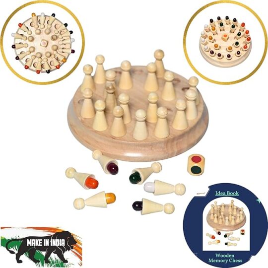 Wooden Memory Chess Brain Game, Kids Intelligence Early Educational Toy