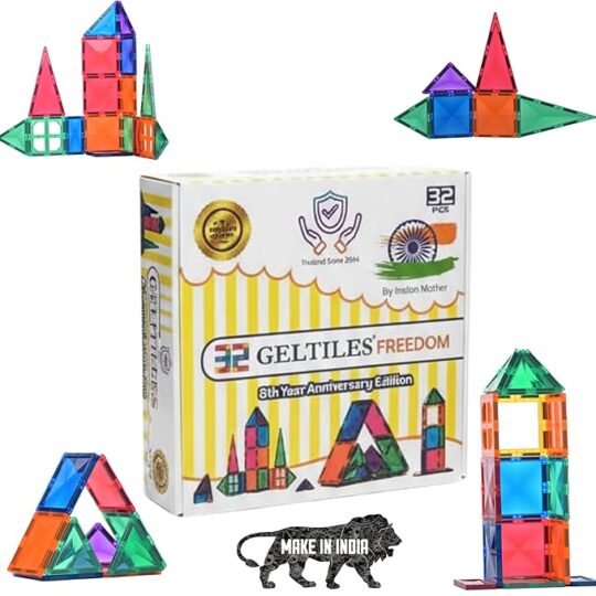 GELTILES® Freedom- 32 pcs of Magnetic Tiles Set Creative Learning Next Generation STEM Montessori Toy
