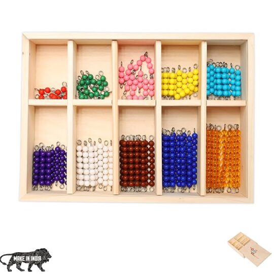 Wooden Montessori Counting Beads Checker Board Math Games Toy