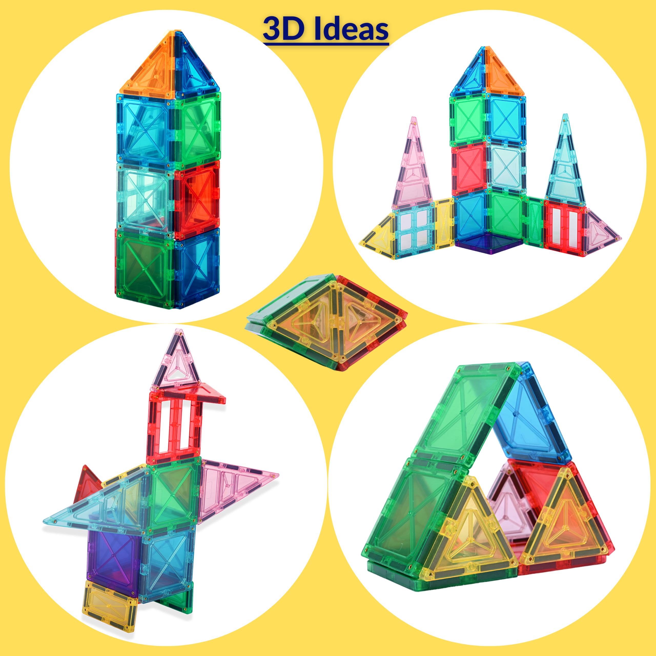 GELTILES Starter Play Set - 10 Pcs Set of Strong Building Magnetic Tiles - Image 3