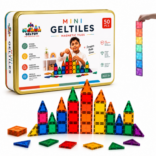 GELTILES MINI – 50 PCS Miniature Magnetic Building Tiles